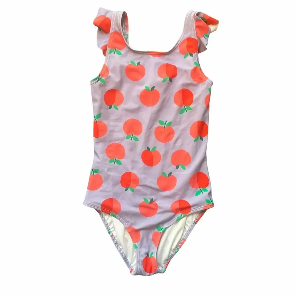 Hanna Andersson Peach on Peaceful Perfect Ruffle Strap Swimsuit